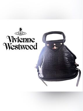 Vivian Westwood Black Leather Bag